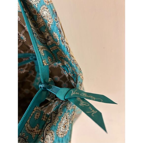 Vera Bradley turquoise total tortoise shell zipper 15"x12" - Picture 4 of 9